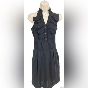 Express Design Studio Black Gold Buttons Sleeveless Dress Ladies Casual Summer
